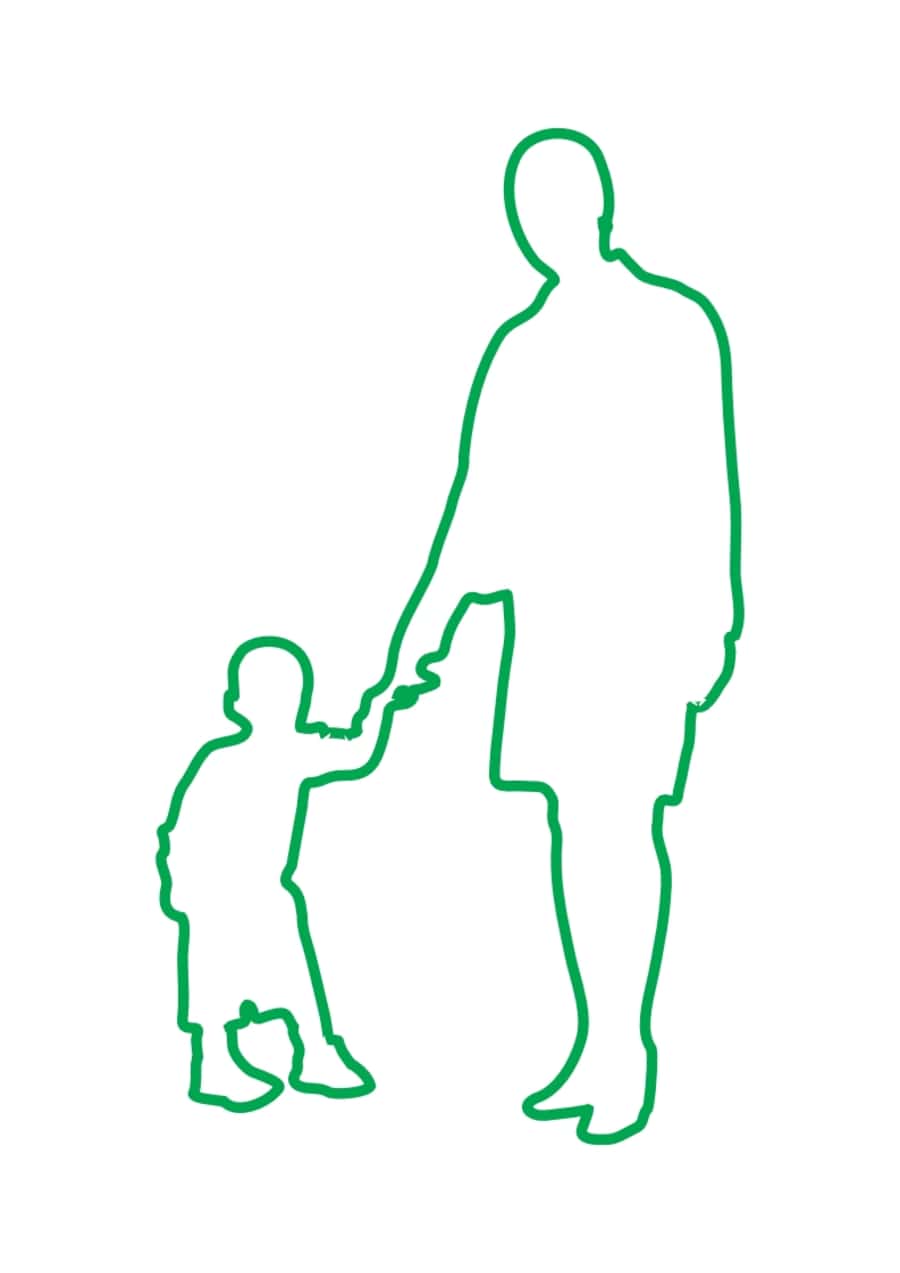Father Daughter Family Silhouette Kids Kids Coloring Pages Free Vectors